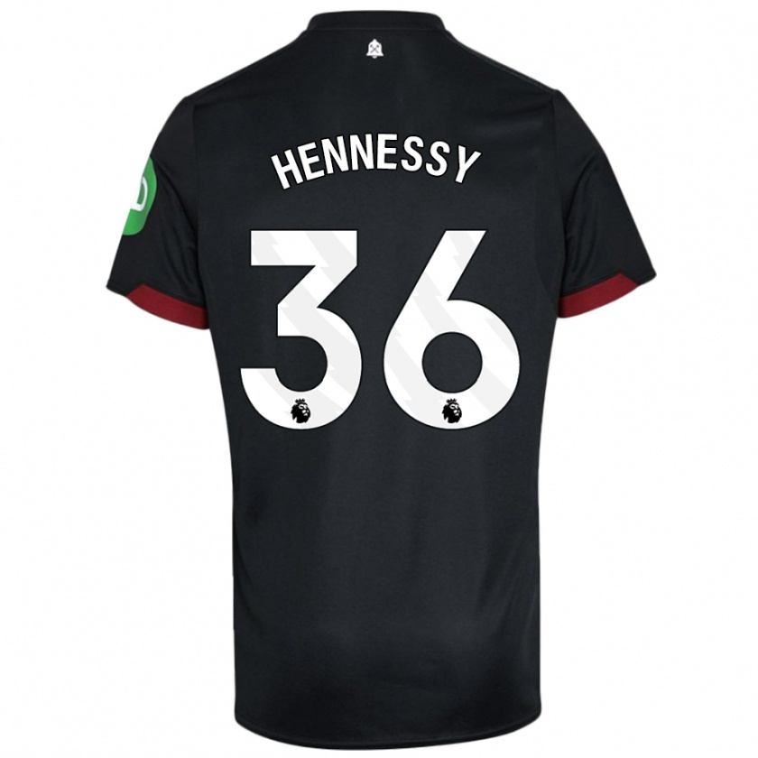 Kandiny Hombre Camiseta Alexandra Hennessy #36 Negro Blanco 2ª Equipación 2024/25 La Camisa