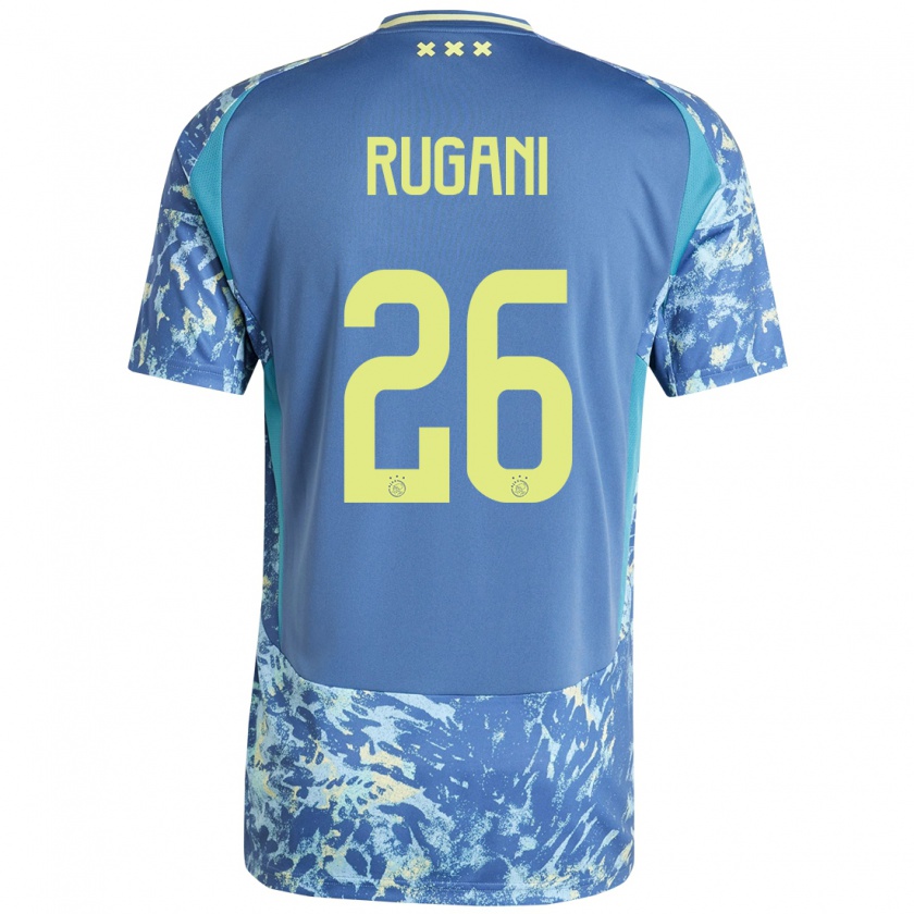 Kandiny Heren Daniele Rugani #26 Grijs Blauw Geel Uitshirt Uittenue 2024/25 T-Shirt