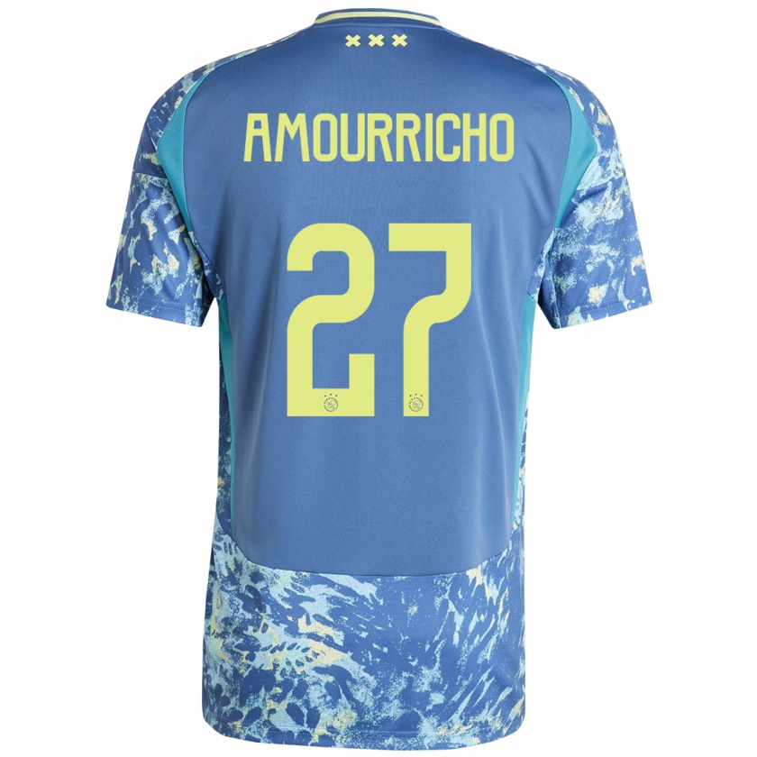 Kandiny Heren Amourricho Van Axel-Dongen #27 Grijs Blauw Geel Uitshirt Uittenue 2024/25 T-Shirt België