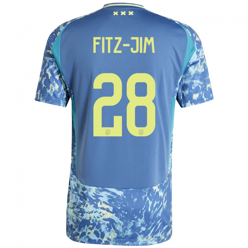 Kandiny Uomo Maglia Kian Fitz-Jim #28 Grigio Blu Giallo Kit Gara Away 2024/25 Maglietta