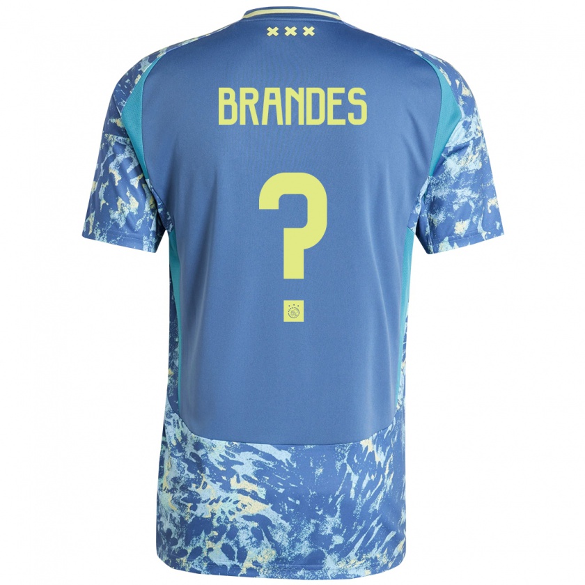 Kandiny Heren Julian Brandes #0 Grijs Blauw Geel Uitshirt Uittenue 2024/25 T-Shirt