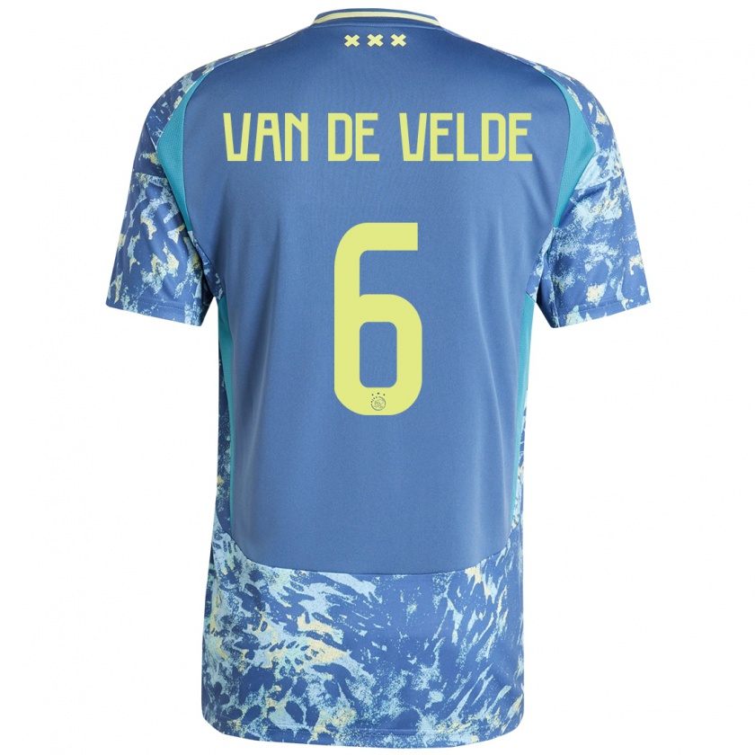 Kandiny Heren Jonna Van De Velde #6 Grijs Blauw Geel Uitshirt Uittenue 2024/25 T-Shirt