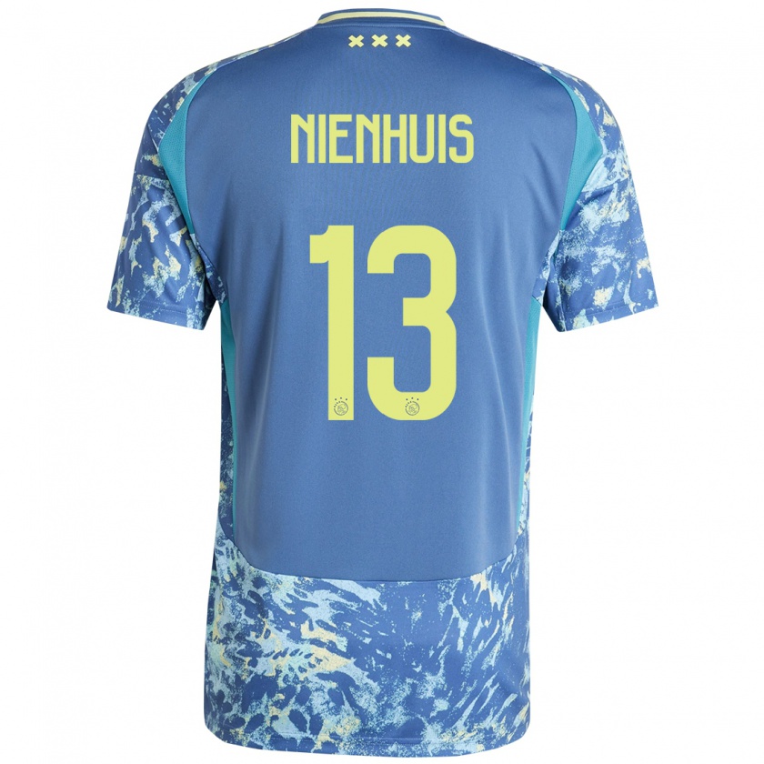 Kandiny Herren Lois Niënhuis #13 Grau Blau Gelb Auswärtstrikot Trikot 2024/25 T-Shirt Österreich