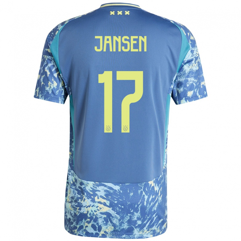 Kandiny Hombre Camiseta Bente Jansen #17 Gris Azul Amarillo 2ª Equipación 2024/25 La Camisa México