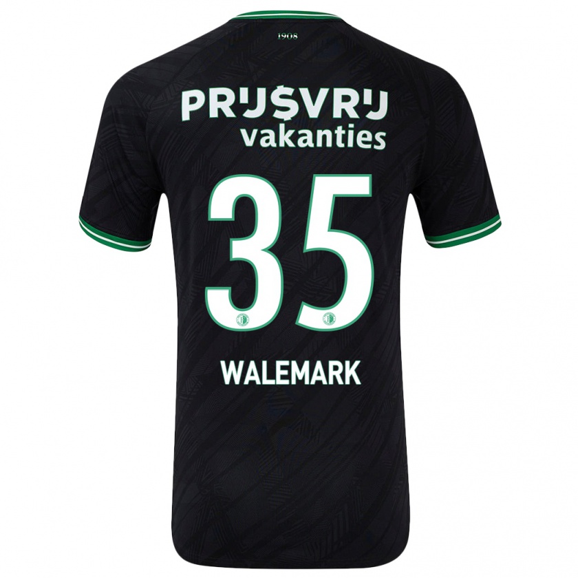 Kandiny Uomo Maglia Patrik Walemark #35 Nero Verde Kit Gara Away 2024/25 Maglietta