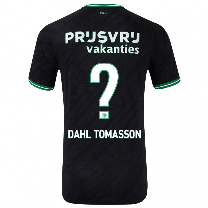 Kandiny Heren Luca Dahl Tomasson #0 Zwart Groen Uitshirt Uittenue 2024/25 T-Shirt