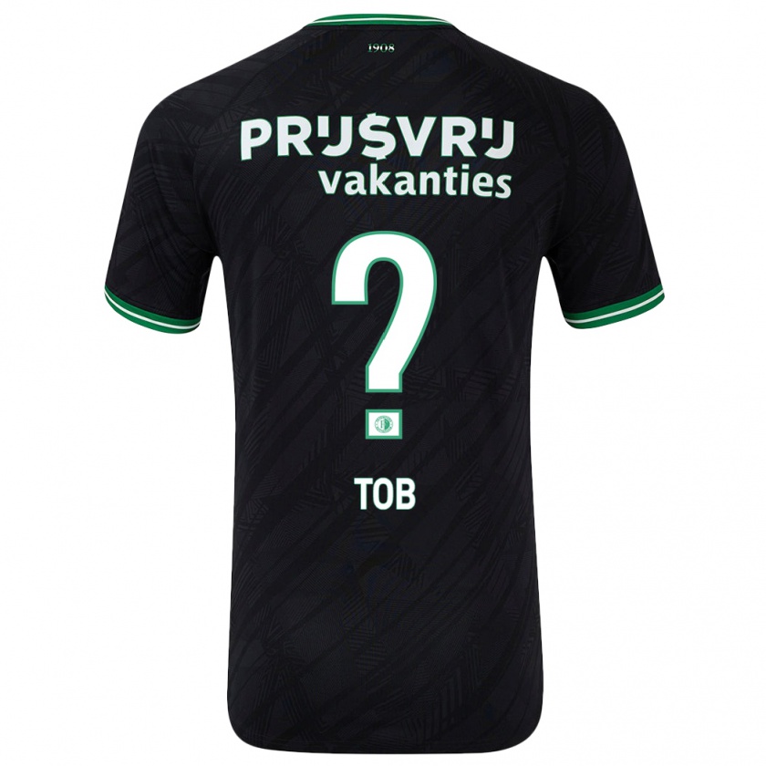 Kandiny Uomo Maglia Diecquincio Tob #0 Nero Verde Kit Gara Away 2024/25 Maglietta