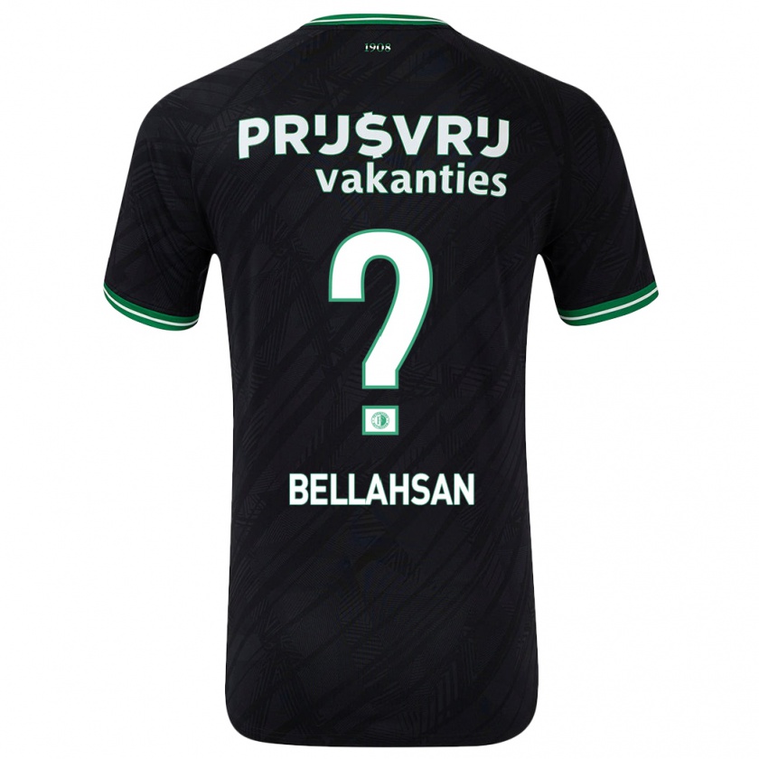 Kandiny Hombre Camiseta Jawad Bellahsan #0 Negro Verde 2ª Equipación 2024/25 La Camisa