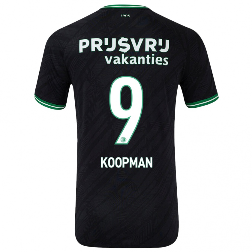 Kandiny Hombre Camiseta Sanne Koopman #9 Negro Verde 2ª Equipación 2024/25 La Camisa