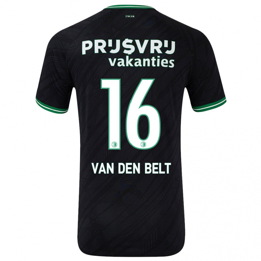 Kandiny Heren Thomas Van Den Belt #16 Zwart Groen Uitshirt Uittenue 2024/25 T-Shirt