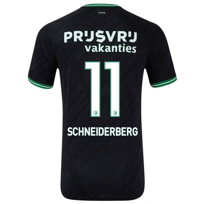 Kandiny Uomo Maglia July Schneiderberg #11 Nero Verde Kit Gara Away 2024/25 Maglietta