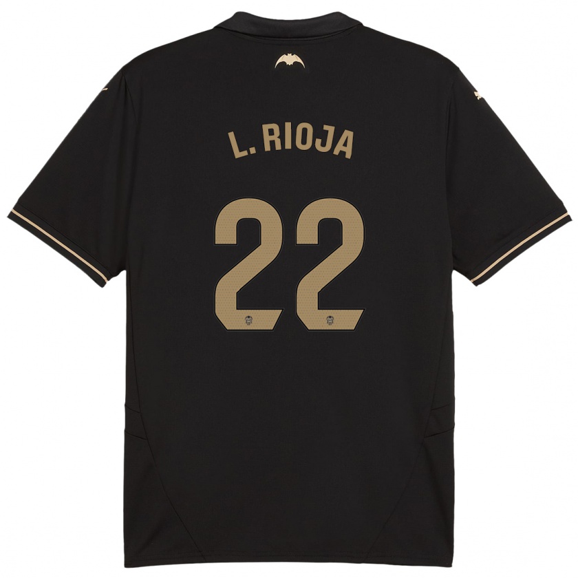 Kandiny Heren Luis Rioja #22 Zwart Uitshirt Uittenue 2024/25 T-Shirt