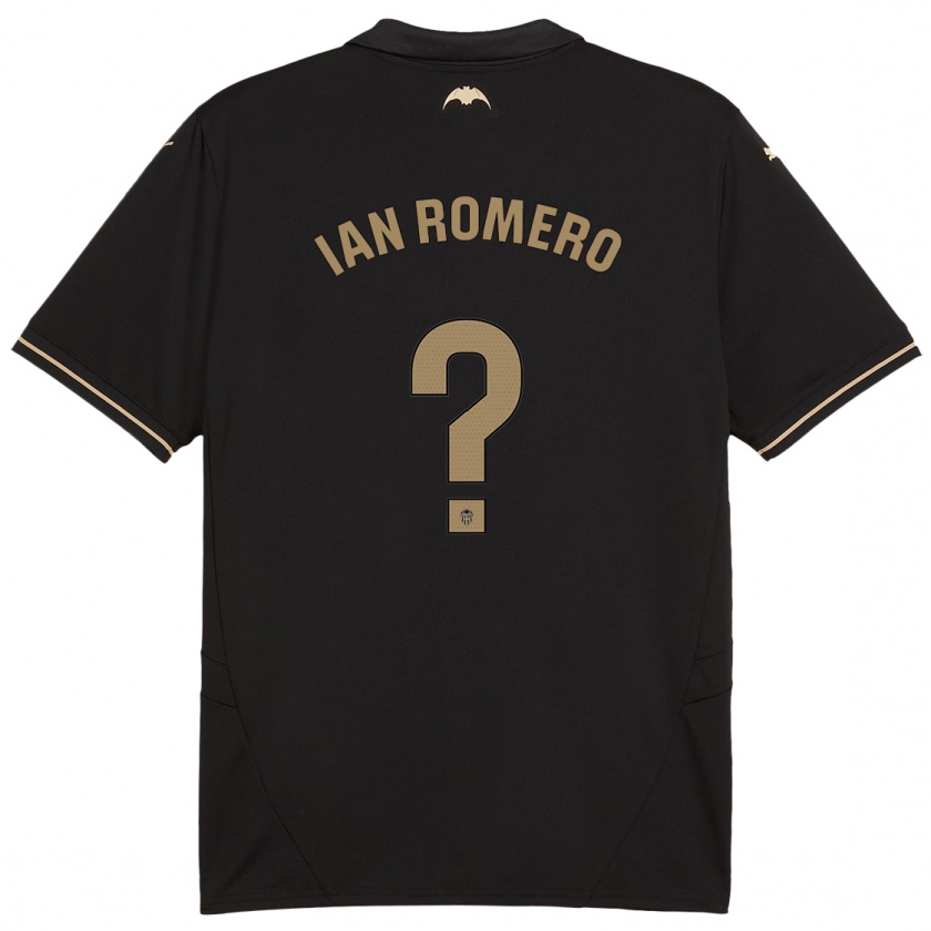 Kandiny Uomo Maglia Ian Romero #0 Nero Kit Gara Away 2024/25 Maglietta