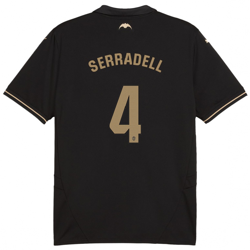 Kandiny Uomo Maglia Álex Serradell #4 Nero Kit Gara Away 2024/25 Maglietta