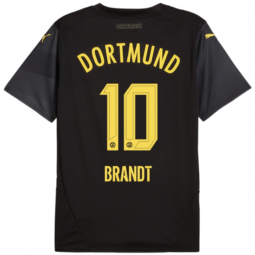 Kandiny Uomo Maglia Julian Brandt #10 Nero Giallo Kit Gara Away 2024/25 Maglietta