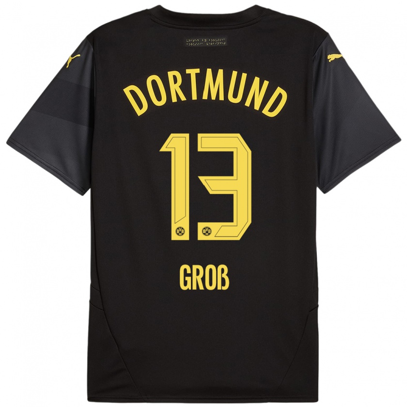 Kandiny Uomo Maglia Pascal Groß #13 Nero Giallo Kit Gara Away 2024/25 Maglietta