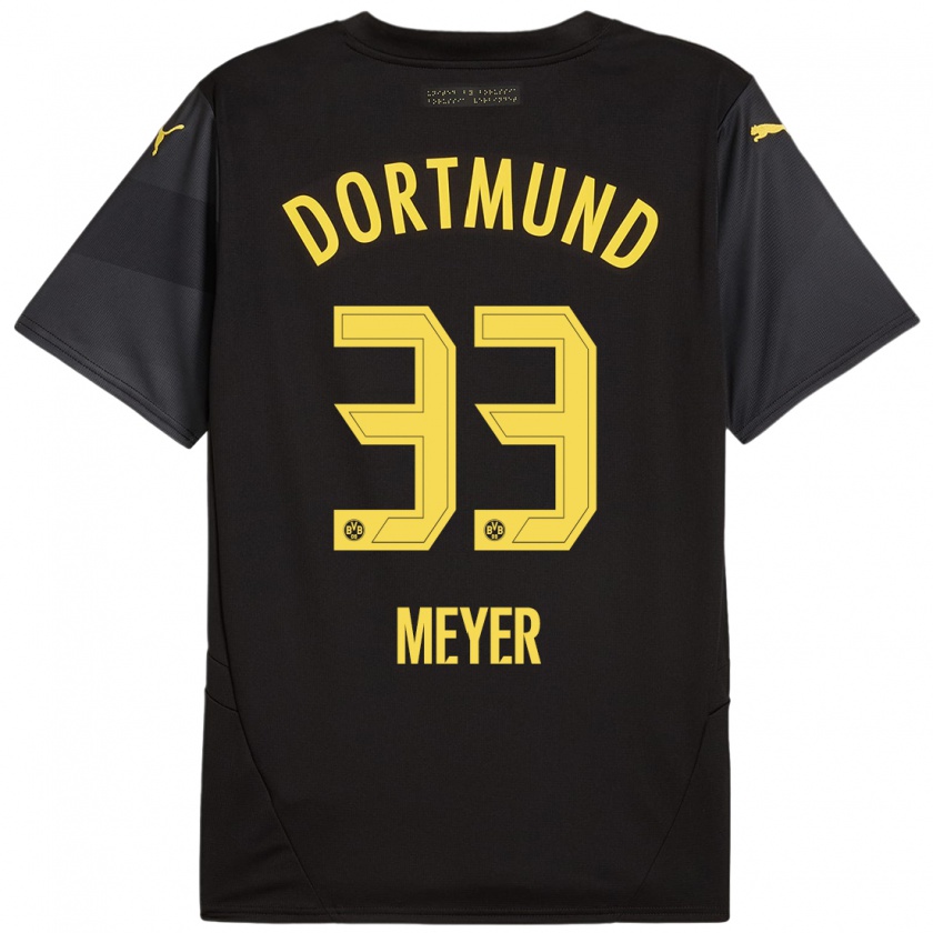 Kandiny Heren Alexander Meyer #33 Zwart Geel Uitshirt Uittenue 2024/25 T-Shirt