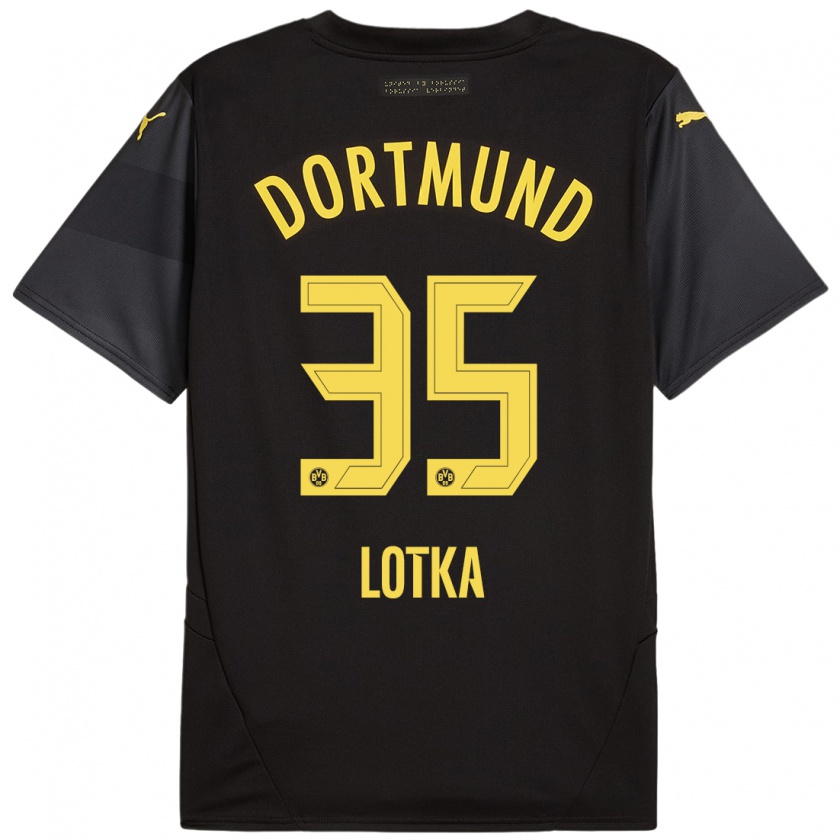 Kandiny Uomo Maglia Marcel Lotka #35 Nero Giallo Kit Gara Away 2024/25 Maglietta