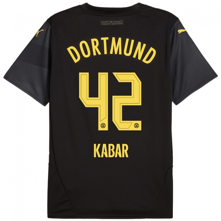 Kandiny Uomo Maglia Almugera Kabar #42 Nero Giallo Kit Gara Away 2024/25 Maglietta