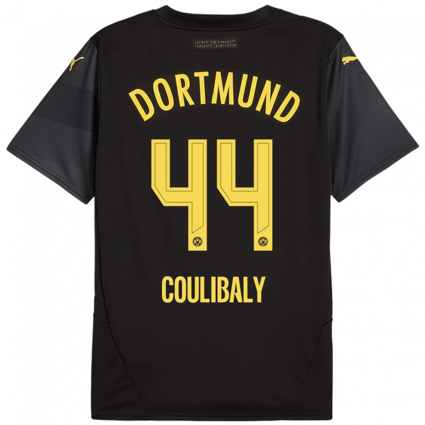 Kandiny Uomo Maglia Soumaïla Coulibaly #44 Nero Giallo Kit Gara Away 2024/25 Maglietta