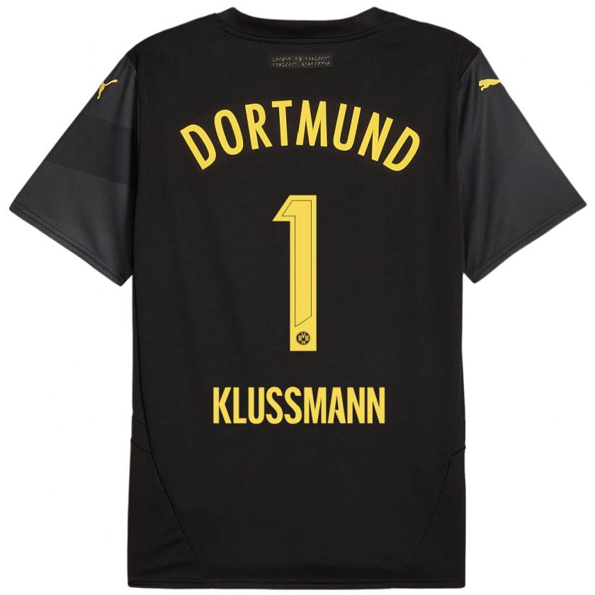 Kandiny Heren Leon Klußmann #1 Zwart Geel Uitshirt Uittenue 2024/25 T-Shirt