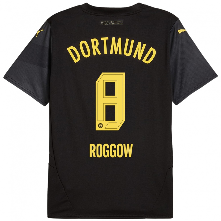 Kandiny Uomo Maglia Franz Roggow #8 Nero Giallo Kit Gara Away 2024/25 Maglietta