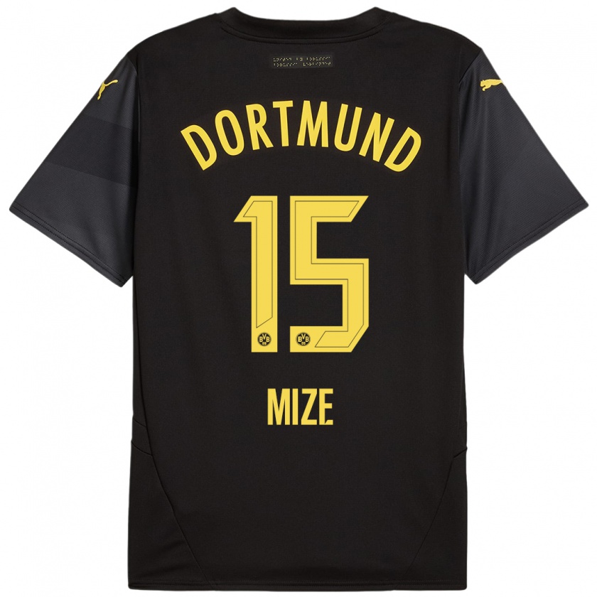 Kandiny Uomo Maglia Jack Mize #15 Nero Giallo Kit Gara Away 2024/25 Maglietta