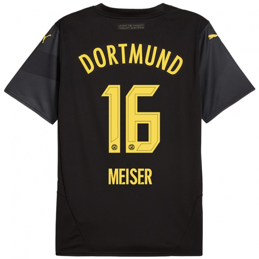 Kandiny Uomo Maglia Tyler Meiser #16 Nero Giallo Kit Gara Away 2024/25 Maglietta