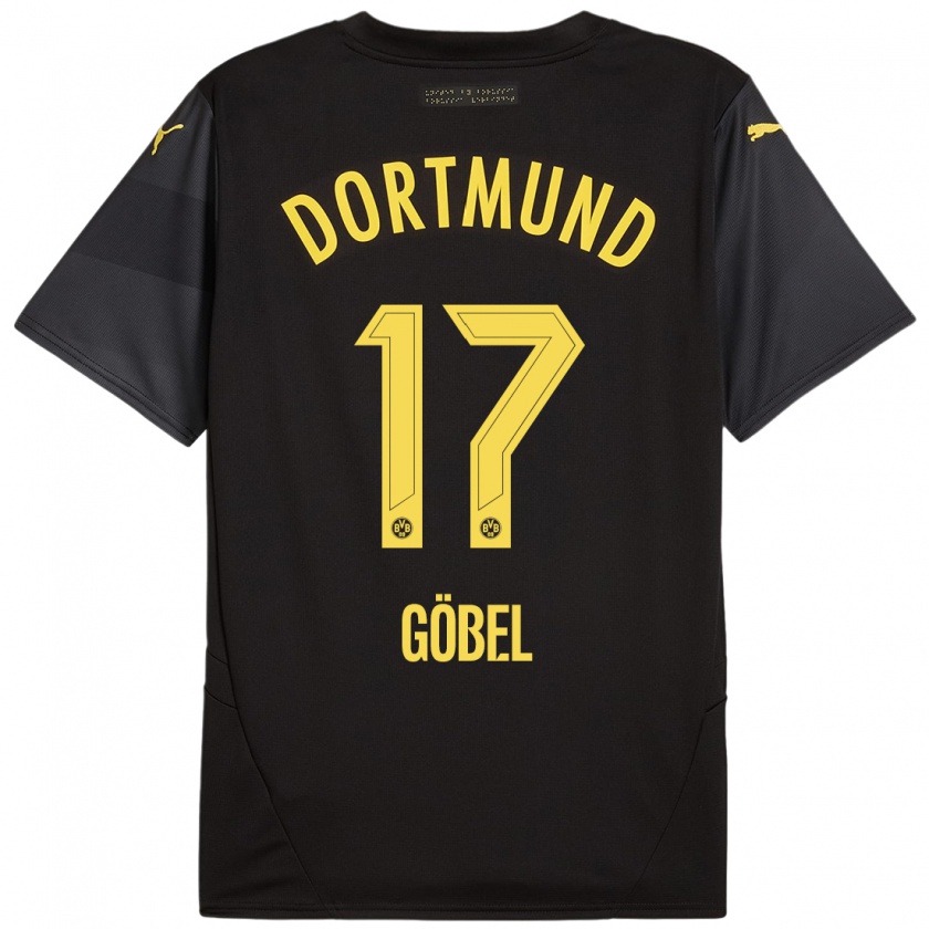 Kandiny Uomo Maglia Patrick Göbel #17 Nero Giallo Kit Gara Away 2024/25 Maglietta