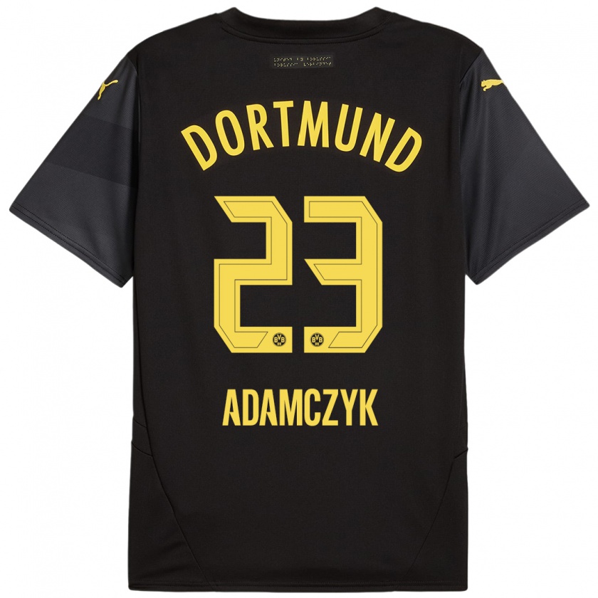 Kandiny Heren Nico Adamczyk #23 Zwart Geel Uitshirt Uittenue 2024/25 T-Shirt