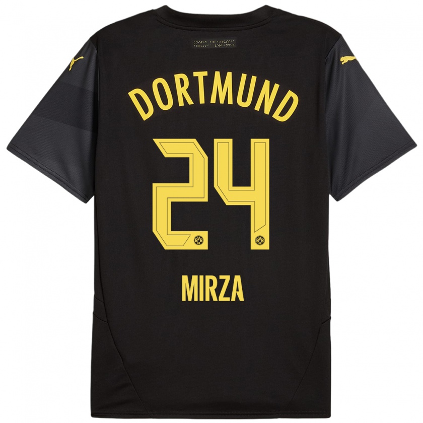 Kandiny Uomo Maglia Marwan-Omir Mirza #24 Nero Giallo Kit Gara Away 2024/25 Maglietta