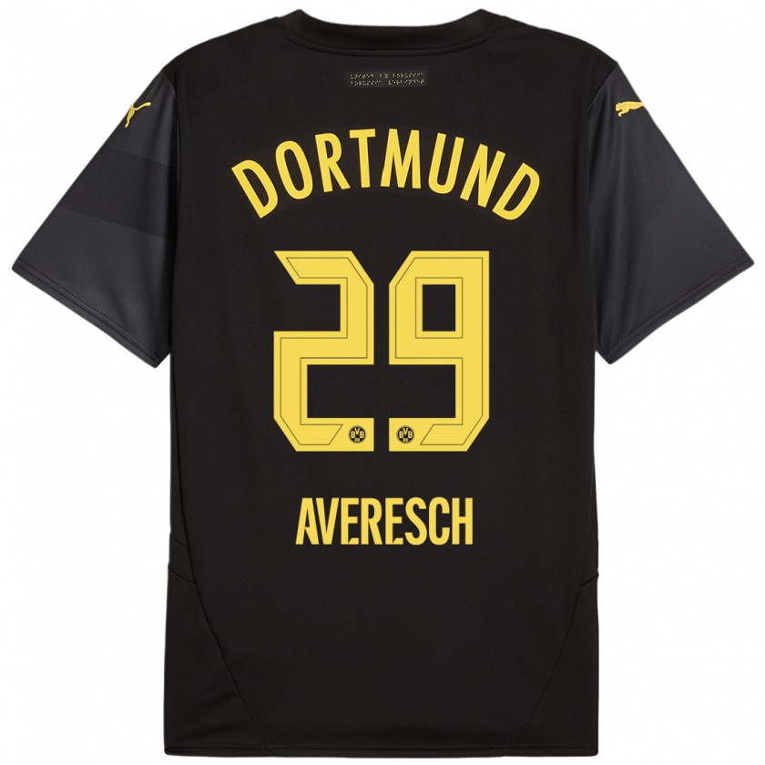 Kandiny Uomo Maglia Noah Averesch #29 Nero Giallo Kit Gara Away 2024/25 Maglietta