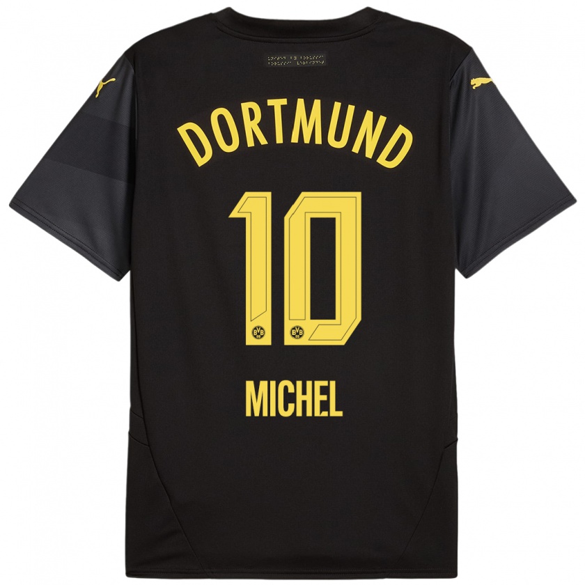 Kandiny Uomo Maglia Falko Michel #10 Nero Giallo Kit Gara Away 2024/25 Maglietta