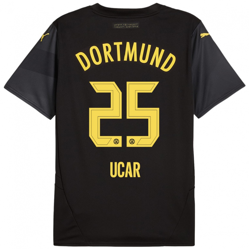 Kandiny Uomo Maglia Leys Ucar #25 Nero Giallo Kit Gara Away 2024/25 Maglietta