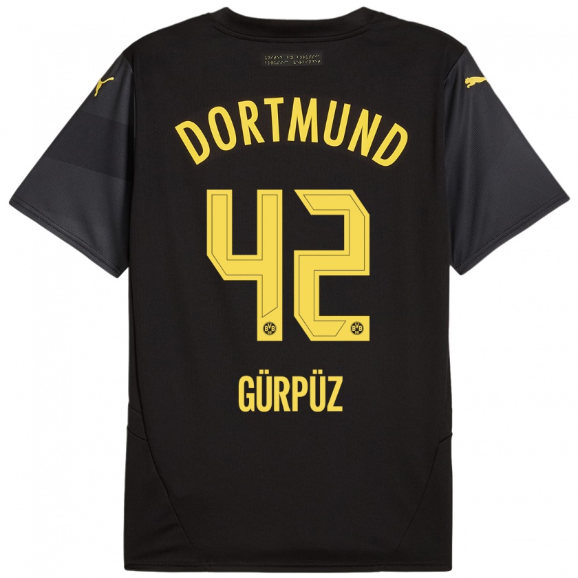 Kandiny Uomo Maglia Goktan Gurpuz #42 Nero Giallo Kit Gara Away 2024/25 Maglietta