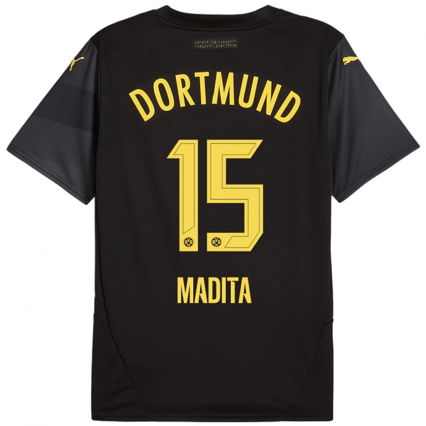 Kandiny Uomo Maglia Kohorst Madita #15 Nero Giallo Kit Gara Away 2024/25 Maglietta