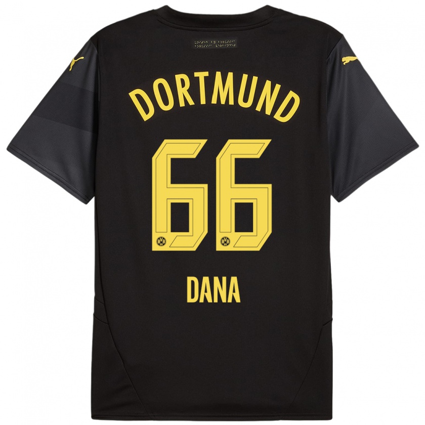 Kandiny Uomo Maglia Bleckmann Dana #66 Nero Giallo Kit Gara Away 2024/25 Maglietta