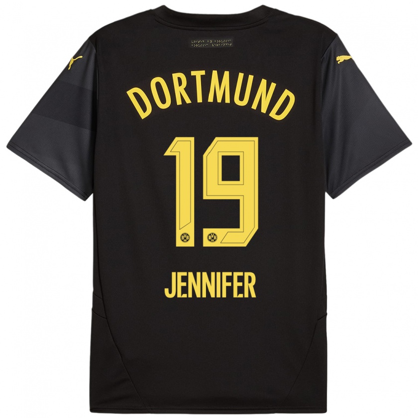 Kandiny Uomo Maglia Gutierrez Bermejo Jennifer #19 Nero Giallo Kit Gara Away 2024/25 Maglietta