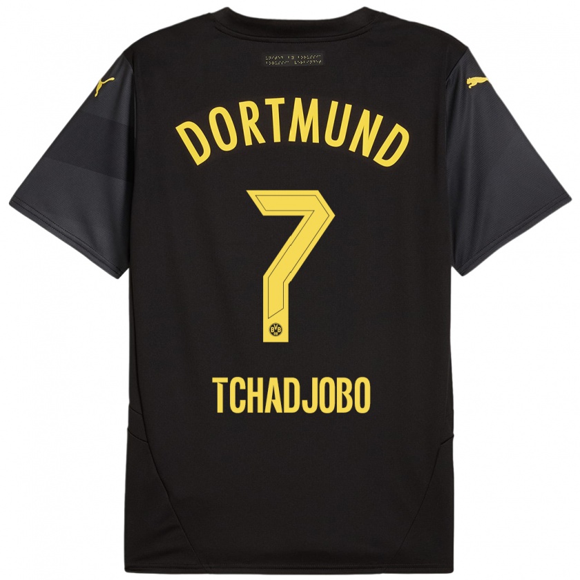 Kandiny Uomo Maglia Dia Tchadjobo #7 Nero Giallo Kit Gara Away 2024/25 Maglietta