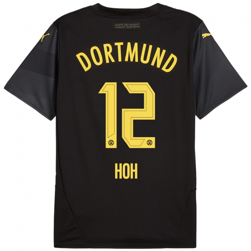 Kandiny Uomo Maglia Hendrik Hoh #12 Nero Giallo Kit Gara Away 2024/25 Maglietta