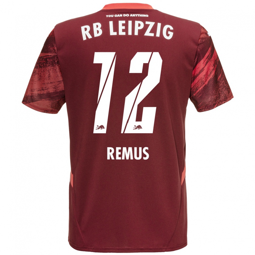 Kandiny Uomo Maglia Niklas Remus #12 Borgogna Kit Gara Away 2024/25 Maglietta