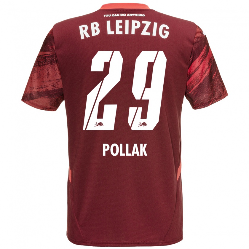 Kandiny Uomo Maglia Julia Pollak #29 Borgogna Kit Gara Away 2024/25 Maglietta