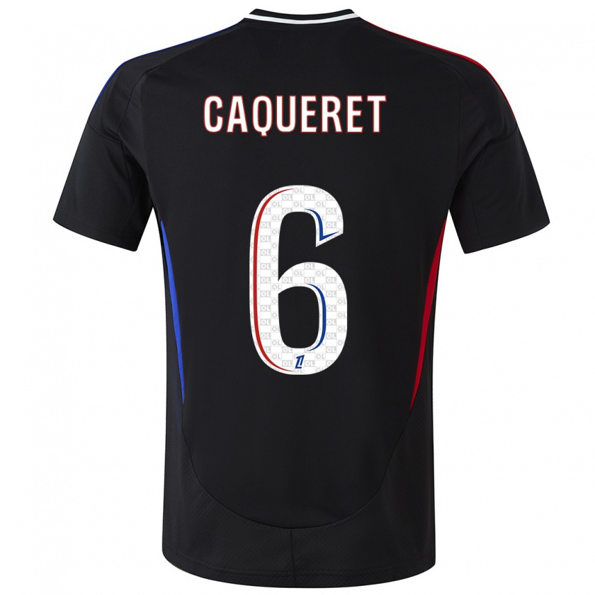 Kandiny Hombre Camiseta Maxence Caqueret #6 Negro 2ª Equipación 2024/25 La Camisa