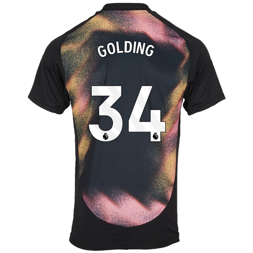 Kandiny Hombre Camiseta Michael Golding #34 Negro Blanco 2ª Equipación 2024/25 La Camisa México