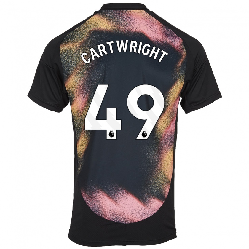 Kandiny Heren Henry Cartwright #49 Zwart Wit Uitshirt Uittenue 2024/25 T-Shirt