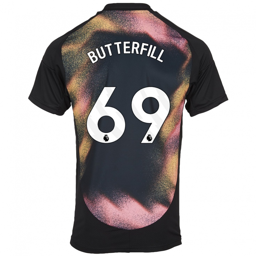 Kandiny Uomo Maglia Jack Butterfill #69 Nero Bianco Kit Gara Away 2024/25 Maglietta