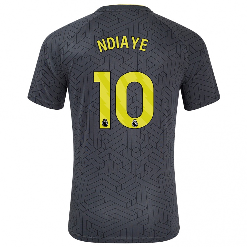 Kandiny Uomo Maglia Iliman Ndiaye #10 Nero Giallo Kit Gara Away 2024/25 Maglietta