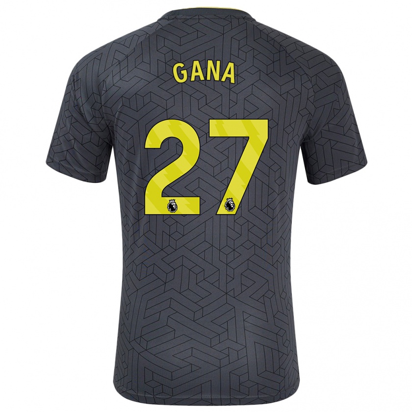 Kandiny Herren Idrissa Gueye #27 Schwarz Gelb Auswärtstrikot Trikot 2024/25 T-Shirt Österreich