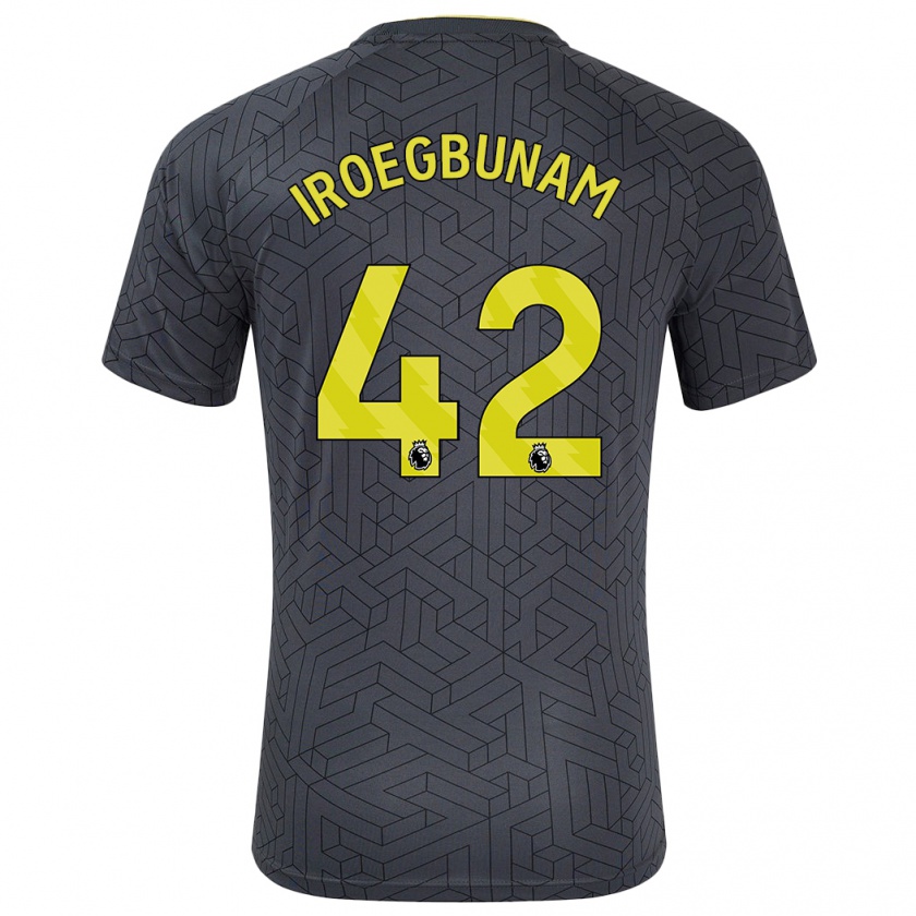 Kandiny Uomo Maglia Tim Iroegbunam #42 Nero Giallo Kit Gara Away 2024/25 Maglietta