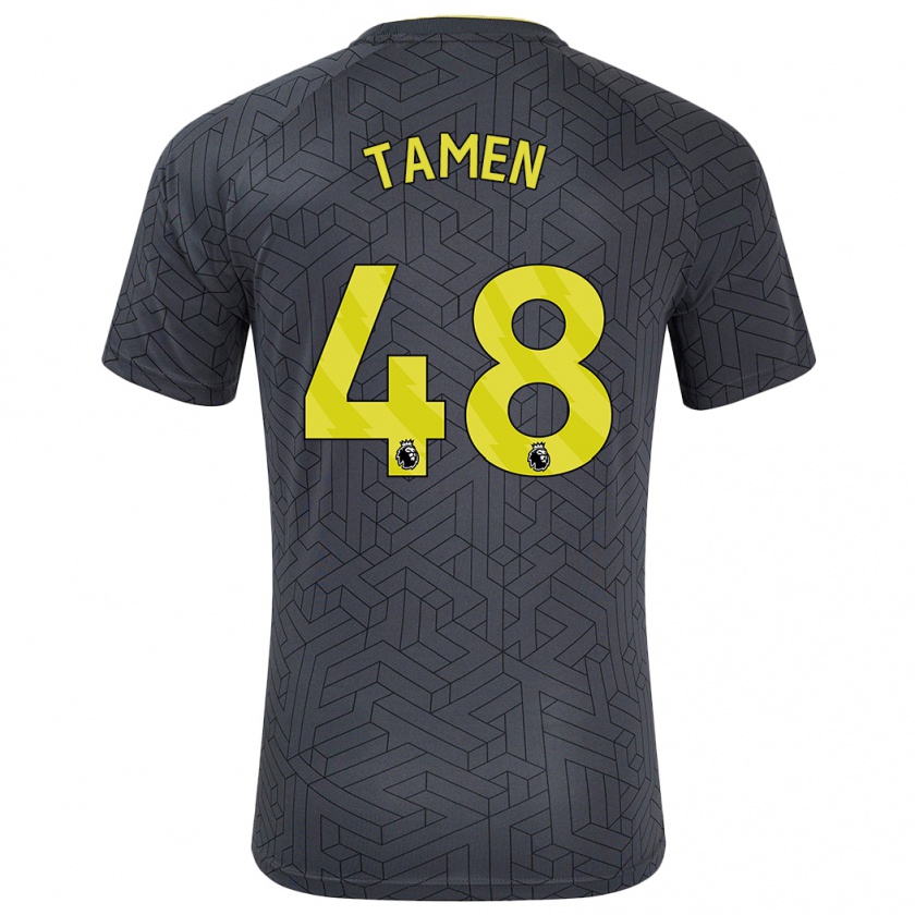 Kandiny Hombre Camiseta William Tamen #48 Negro Amarillo 2ª Equipación 2024/25 La Camisa